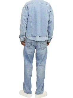 Jean Jjialex Jjoriginal Am 337 Noos en coton stone uni à coupe large