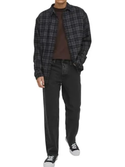 Jean Jjieddie Jjoriginal Sbd 275 Noos en coton noir uni avec une coupe large