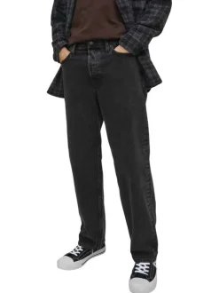 Jean Jjieddie Jjoriginal Sbd 275 Noos en coton noir uni avec une coupe large