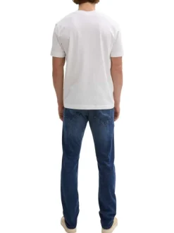 Jean Josh indigo en coton pourvu d'une coupe droite et du logo de la marque