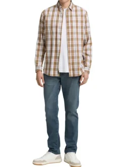 Jean Josh Slim en coton indigo uni avec fermeture par bouton et glissière
