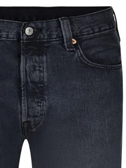 Jean 501 Levi's original en coton de couleur bleu uni et à coupe regular
