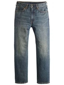 Jean 565 Loose Straight en coton bleu uni avec une coupe droite