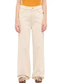 Jean Luise en coton écru avec une coupe bootcut et fermeture zippée L34
