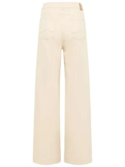 Jean Luise en coton écru avec une coupe bootcut et fermeture zippée L32