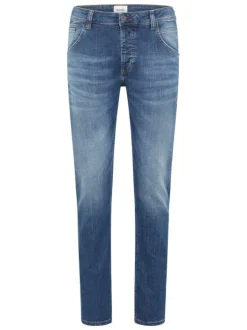 Jean Michigan Regular en coton bleu indigo délavé aux cuisses L32
