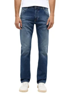 Jean Michigan Regular en coton bleu indigo délavé aux cuisses L32