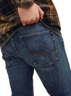 Jean Mike en coton indigo uni coupe regular fit avec des poches plaquées