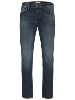 Jean Mike en coton indigo uni coupe regular fit avec des poches plaquées