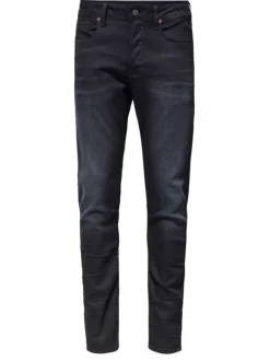 Jean noir avec une coupe slim à poches et des passants pour ceinture