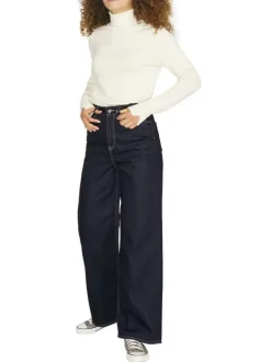 Jean noir en coton biologique coupe évasée et large