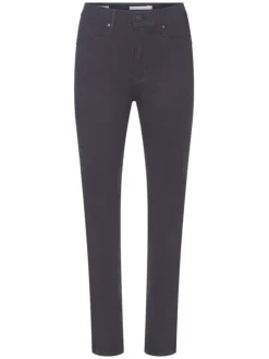 Jean noir en coton uni avec une coupe slim, passants pour ceinture et poches avant et arrière