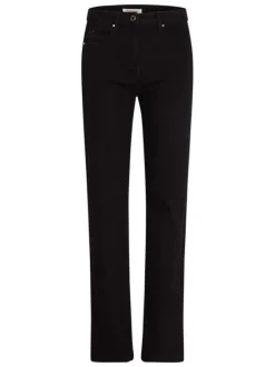 Jean noir uni avec une coupe slim et fermeture avec un bouton et un zip