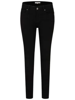 Jean noir uni avec une coupe slim et une taille intermédiaire