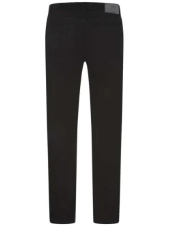 Jean noir uni coupe droite avec une fermeture avec un zip et un bouton