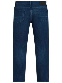 Jean nuit délavé avec une coupe slim à fermeture zippée boutonnée