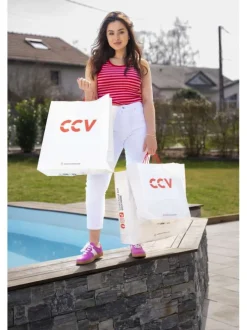 Jean Onlemily Stretch Hw Str Ank en coton blanc uni coupe regular fit