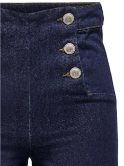 Jean Onlvicky Hw Wide Leg Dnm Az9 en coton brut uni coupe regular fit