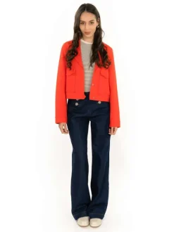 Jean Onlvicky Hw Wide Leg Dnm Az9 en coton brut uni coupe regular fit