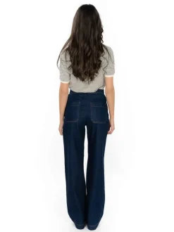 Jean Onlvicky Hw Wide Leg Dnm Az9 en coton brut uni coupe regular fit