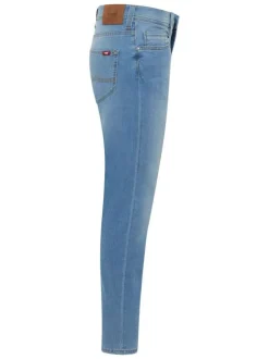 Jean Oregon en coton mélangé stone uni slim avec poches plaquées arrière L34