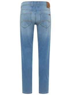 Jean Oregon en coton mélangé stone uni slim avec poches plaquées arrière L34