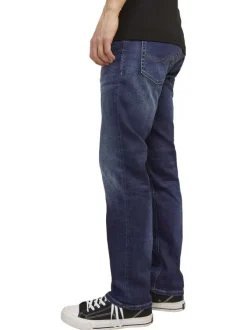 Jean 5 poches Clark en coton indigo délavé avec une coupe droite