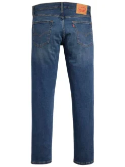 Jean 5 poches 502 en coton mélangé bleu avec surpiqûres orange et coupe droite