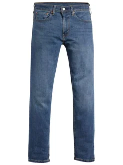 Jean 5 poches 502 en coton mélangé bleu avec surpiqûres orange et coupe droite