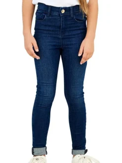 Jean Polly en coton mélangé indigo avec une coupe skinny et une taille élastiquée