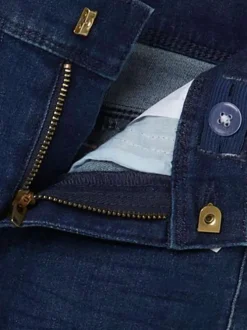 Jean Polly en coton mélangé indigo avec une coupe skinny et une taille élastiquée