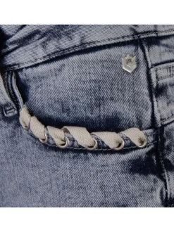 Jean pour femme stone 7/8 éme effet délavé en coton coupe slim NOEMY