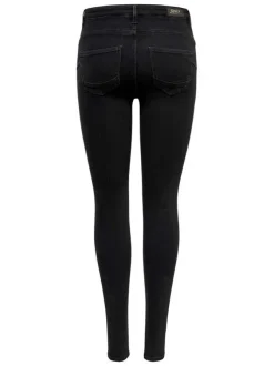 Jean Power en coton mélangé noir effet délavé avec une coupe skinny