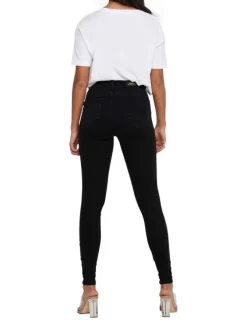 Jean Power en coton mélangé noir effet délavé avec une coupe skinny