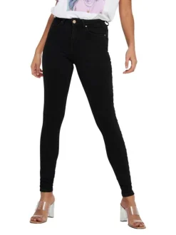 Jean Power en coton mélangé noir effet délavé avec une coupe skinny