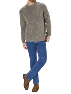 Jean Ranger en coton stone uni slim fit avec le nom de la marque sur un patch