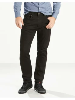 Jean 502 Regular Taper noir en coton uni coupe slim