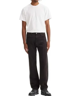 Jean 555® Relaxed Straight en coton noir uni pourvu d'une coupe droite