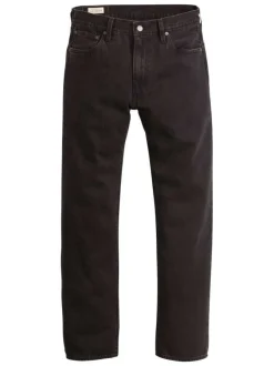 Jean 555® Relaxed Straight en coton noir uni pourvu d'une coupe droite