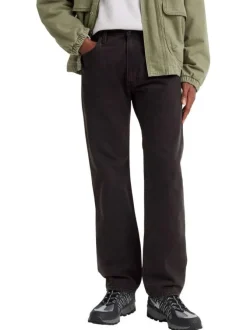 Jean 555® Relaxed Straight en coton noir uni pourvu d'une coupe droite