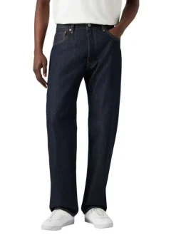 Jean 555 Relaxed Straight en coton nuit effet délavé avec une coupe droite