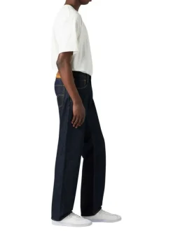 Jean 555 Relaxed Straight en coton nuit effet délavé avec une coupe droite