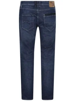 Jean Rope Reg en coton bleu foncé uni avec une coupe droite
