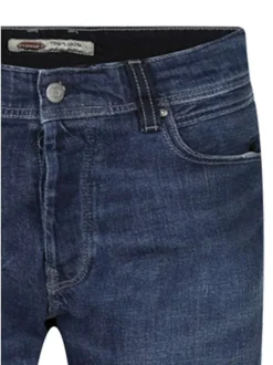 Jean Rope Reg en coton bleu foncé uni avec une coupe droite