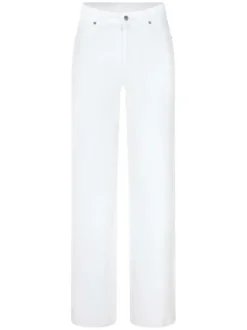 Jean 90'S blanc en coton uni coupe bootcut à 5 poches
