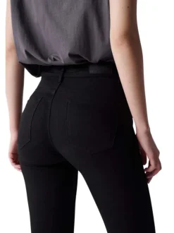 Jean Secret Glamour Cropped en coton noir avec une coupe skinny