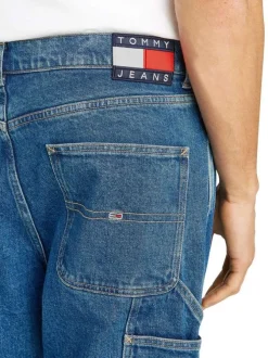 Jean Skater Carpenter en coton mélangé bleu uni avec une coupe droite