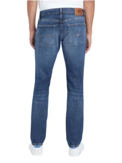 Jean slim 5 poches Scanton en partie en coton stretch indigo délavé blanc