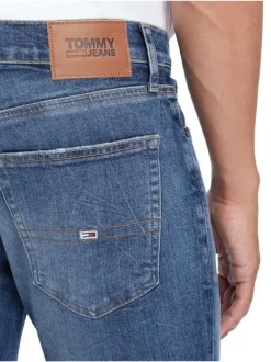 Jean slim 5 poches Scanton en partie en coton stretch indigo délavé blanc