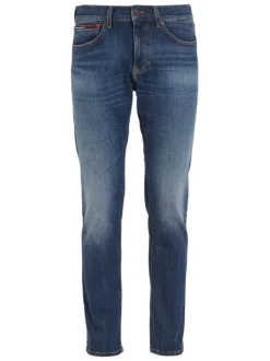 Jean slim 5 poches Scanton en partie en coton stretch indigo délavé blanc